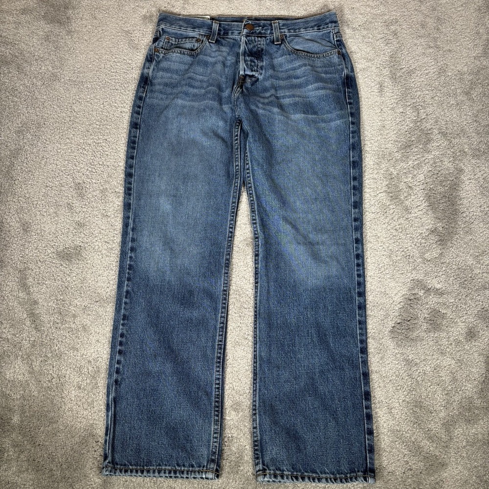 Vintage Hollister Jeans Mens 32x30 Classic Straight Blue Denim Button Fly Y2K